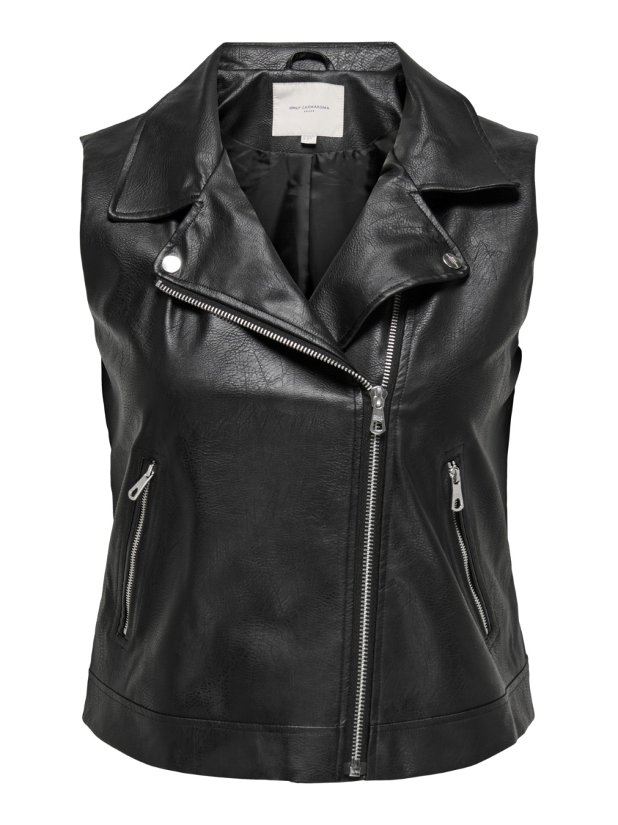 Faux Leather Vest Carvera Black