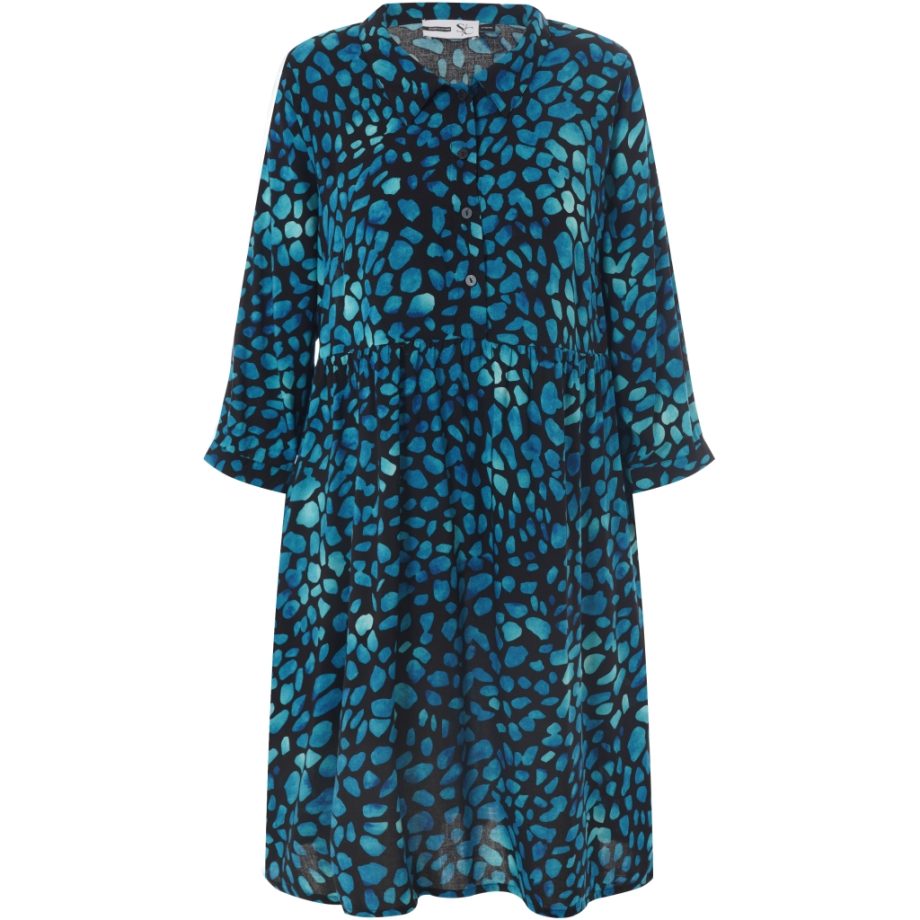 Dress Lise-black with blue dots