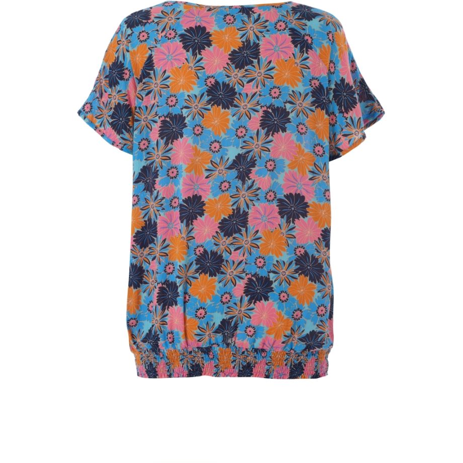 Blouse SCamilla- Pink blue flowers