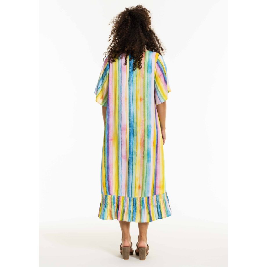 Dress SDidia- Green/yellow stripes
