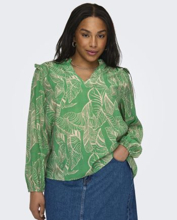 ONLY CARMAKOMA Blouse Carbetsey- Green Bee/Urban Leaf