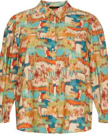NO.1.BY.OX Blouse W 3/4 Puff Sleeves Multicolor