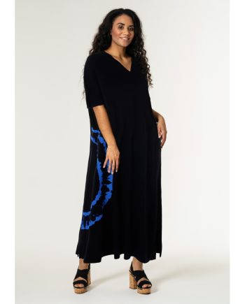 STUDIO jurk Shana zwart met blauwe print