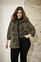 Blouse Bena Khaki/Zwart