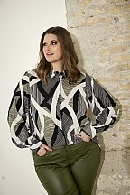 Blouse Boby Khaki/zwart/print