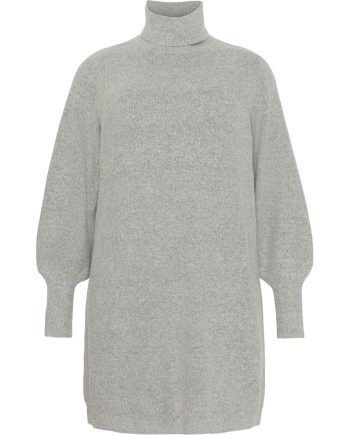 NO.1.BY.OX Gebreide Jurk Light-Grey-Melange