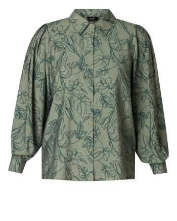 YESTA Blouse Sascha Greyed Army/Dark Pine